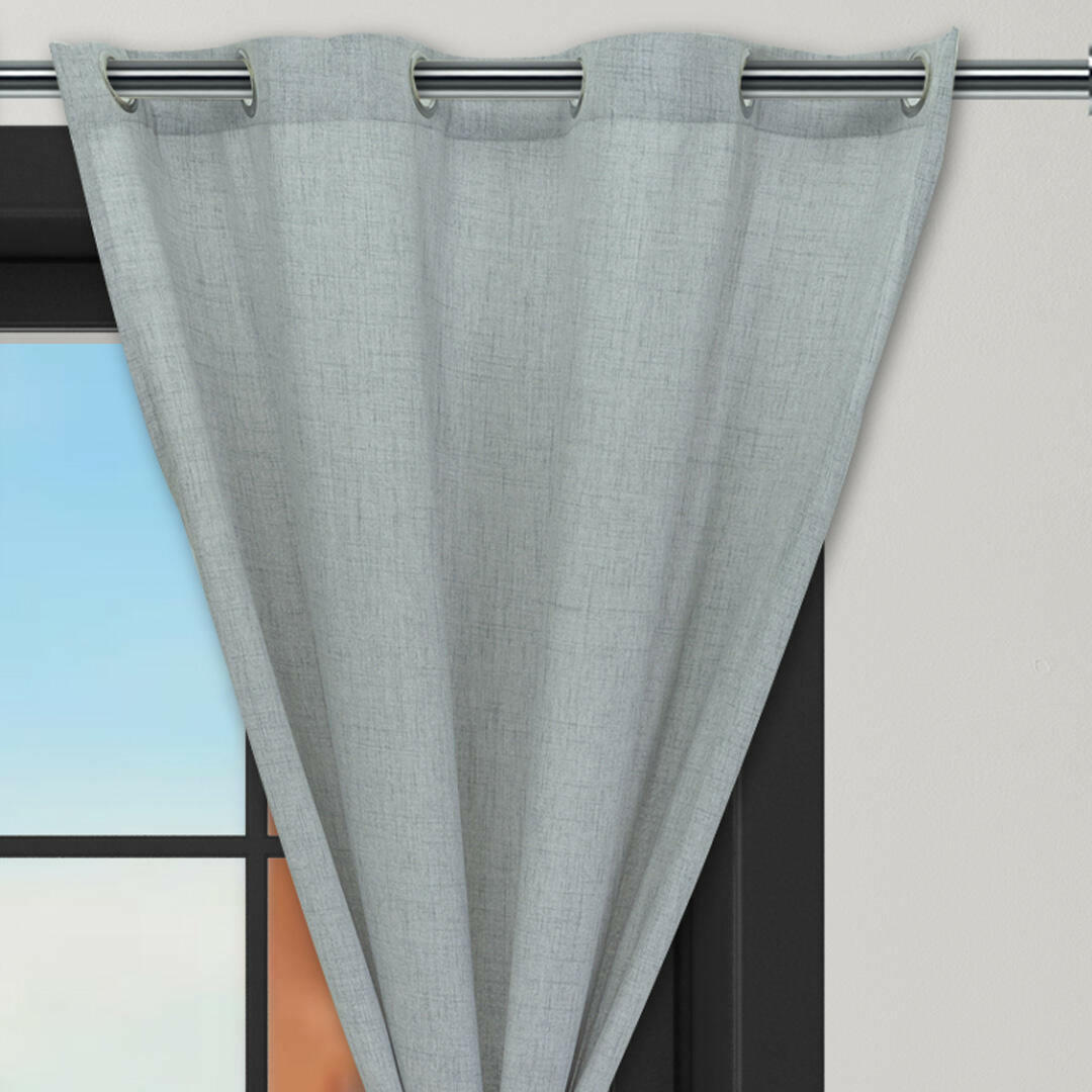 Cortina Lino Gris Ancestral Argolla