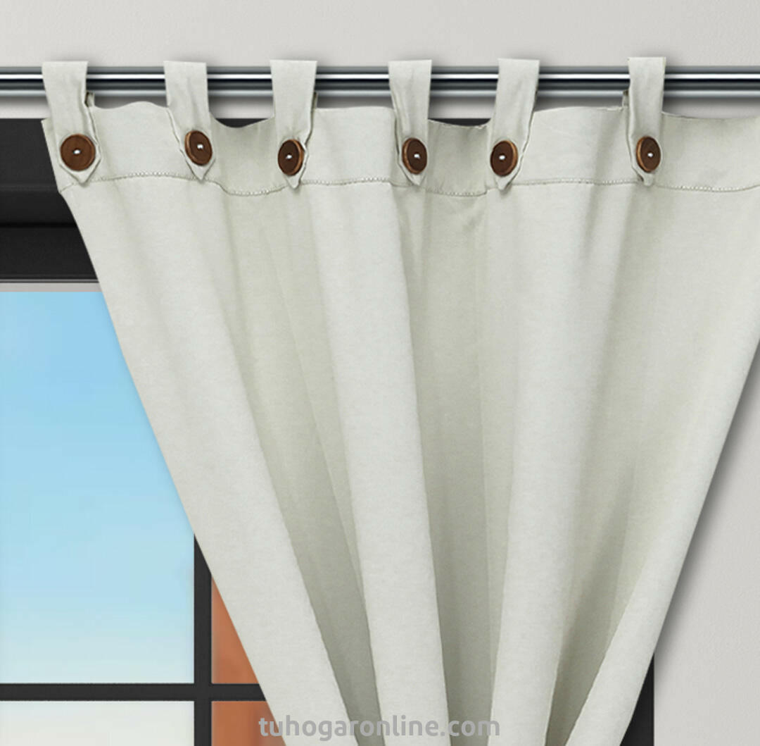Cortina Black Out Anti-Luz Boton Roller Blanco Estilizadas