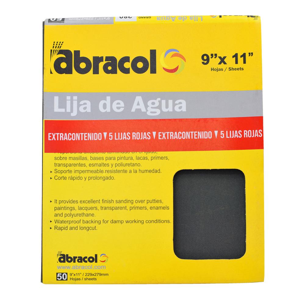 Combo 50 Lija Abracol 280  Lijado En Agua Rphlc0280000  5 Lijas Roja 150 Extracontenido