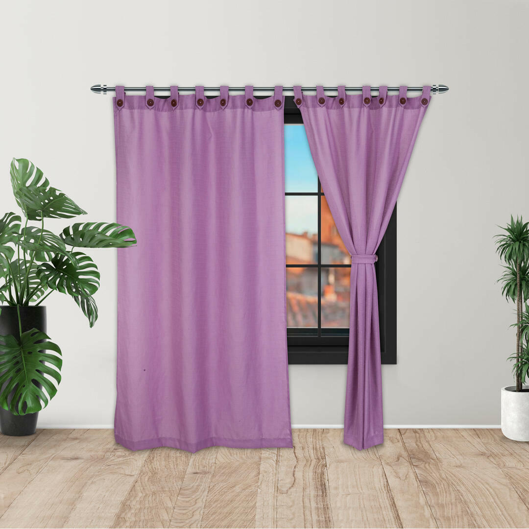 Cortina Ramia Boton Ancestral Morado Clasica