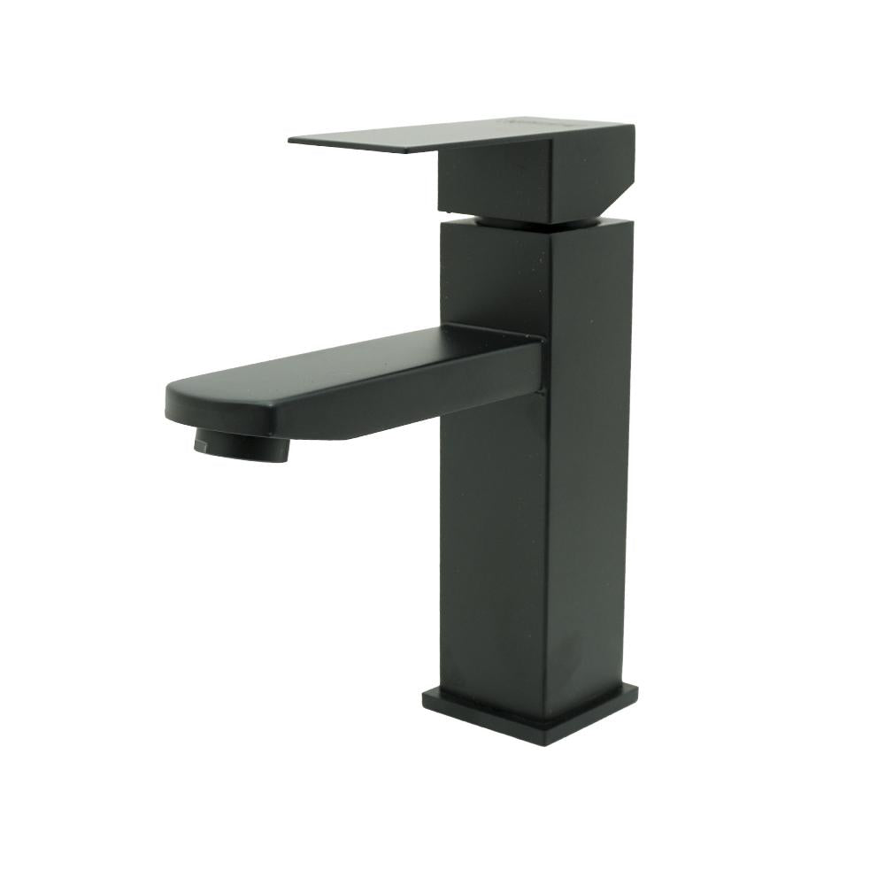 Llave Lavamanos Monocontrol Acero Inoxidable Negro Baja 18 Cm Uduke Ht2030