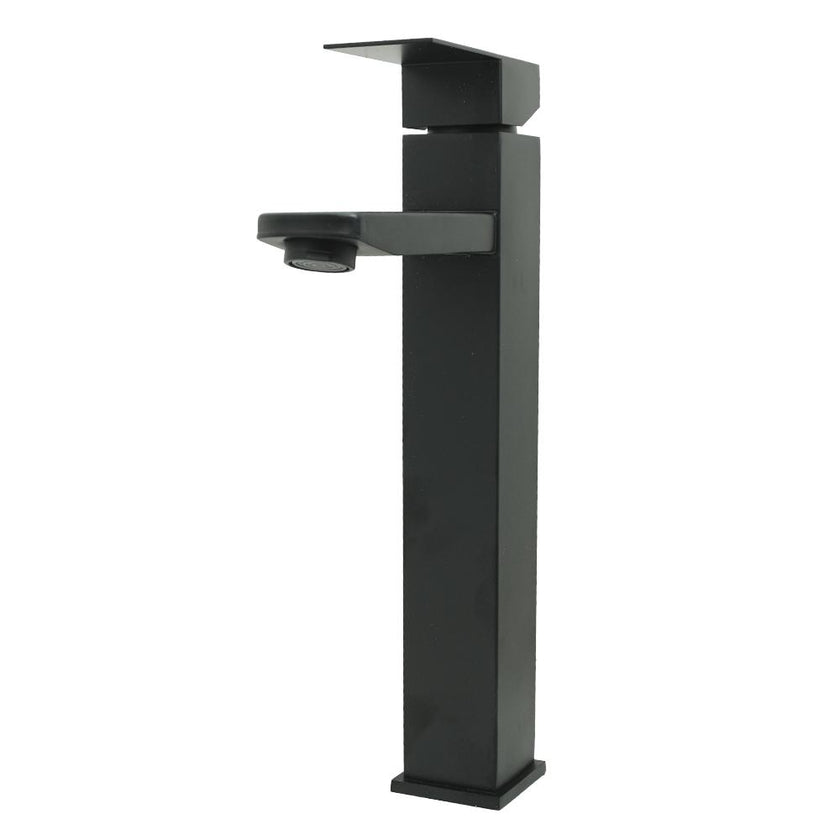 Llave Lavamanos Monocontrol Acero Inoxidable  Cuadrada Negraalta 30Cm Uduke Ht2031