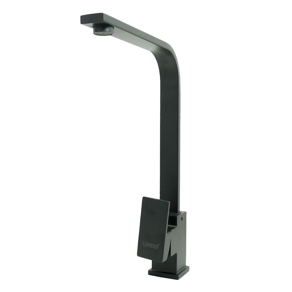 Llave Lavaplatos Monocontrol Acero Inoxidable Cuadrada Plana Negra Udukeht2040