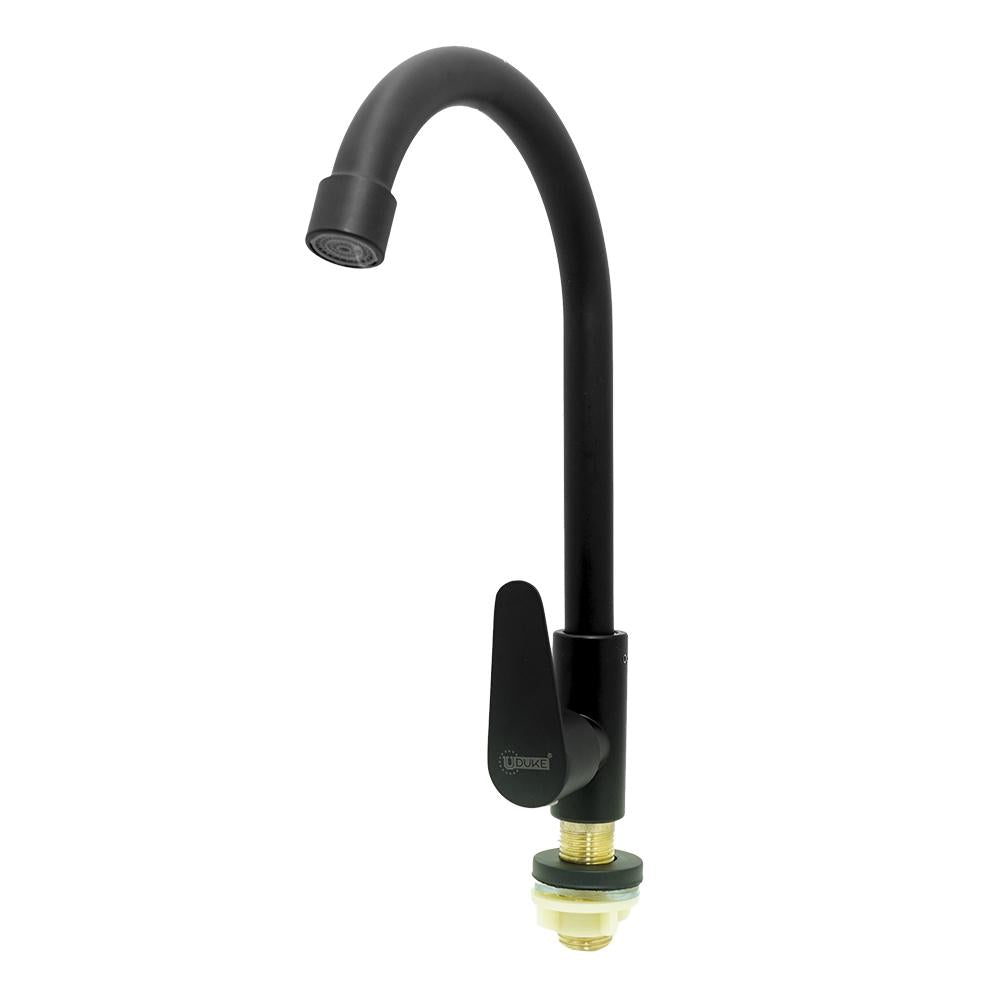 Llave Lavamanos Acero Inoxidable Redonda  Negro Udukeht2043