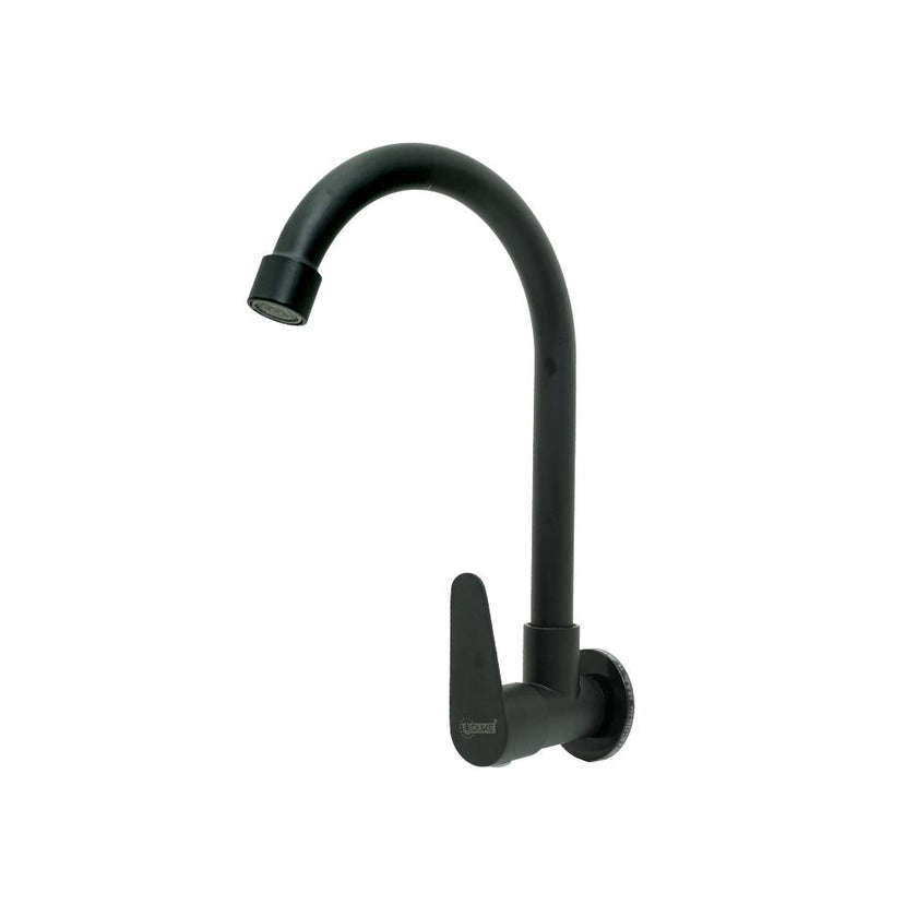 Llave Lavaplastos Cuello Ganso Pared Aleta Acero Inoxidable  Negra Uduke
Ht2045