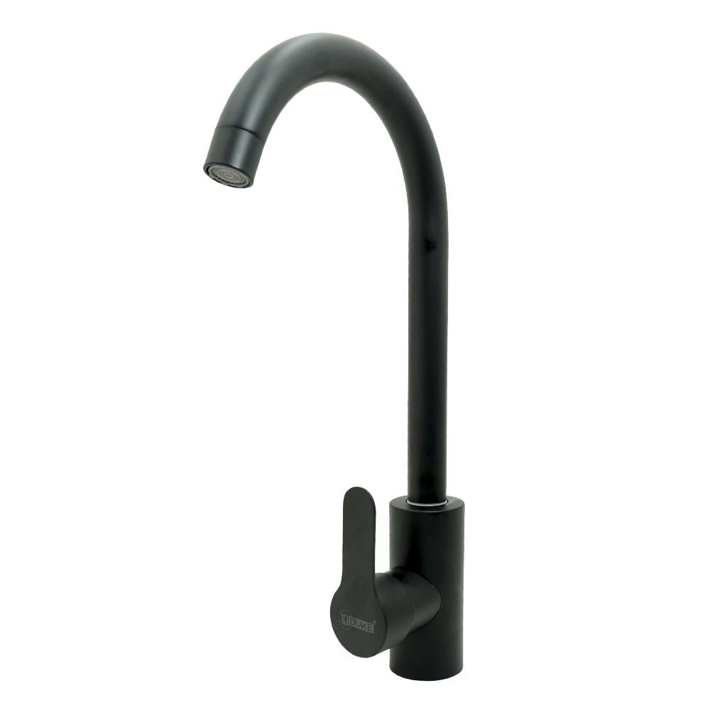 Llave Lavaplatos Acero Inoxidable Redonda  Negra Uduke Ht2048
