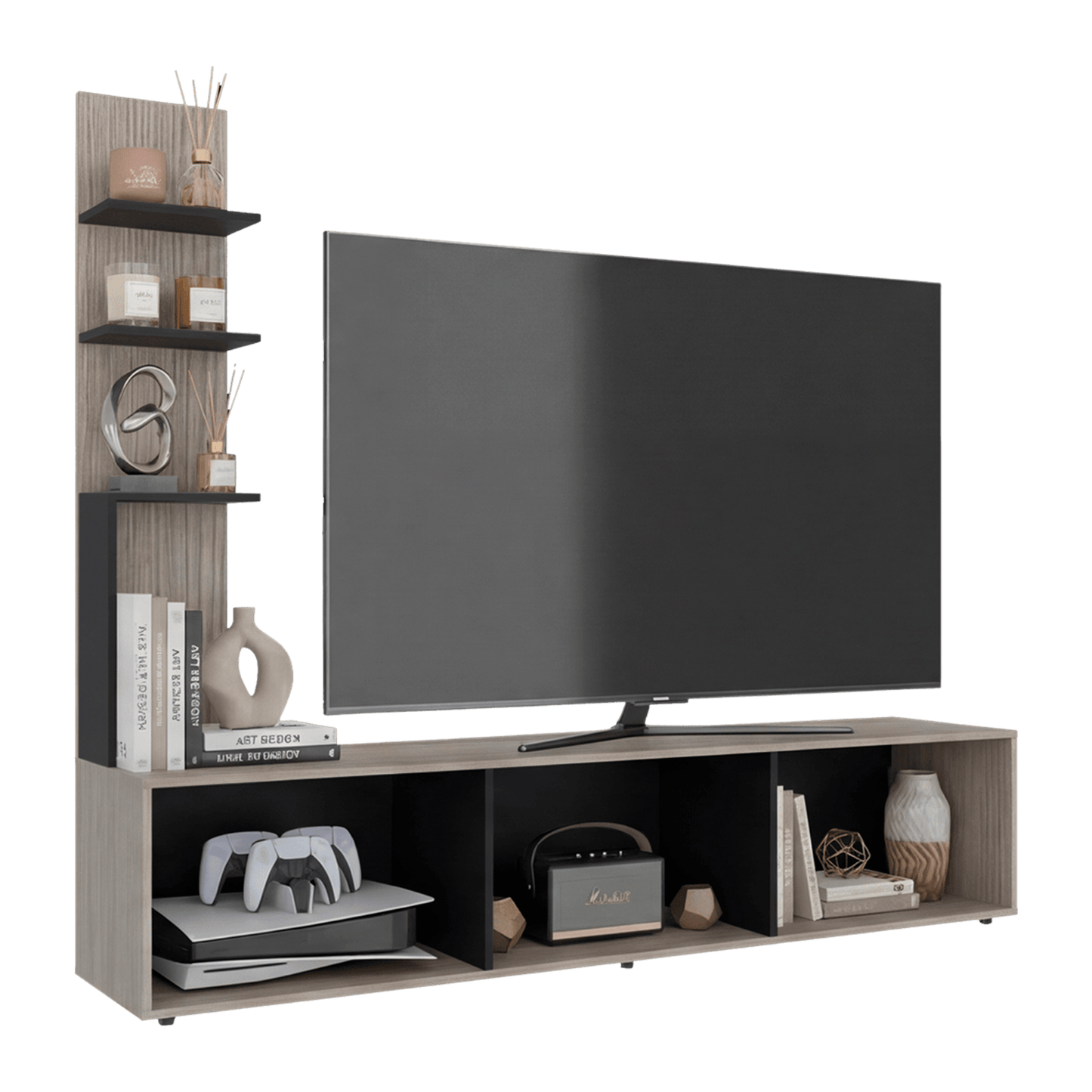 Centro De Entretenimiento 65" Canarias 161X190X40 Positano Wengue