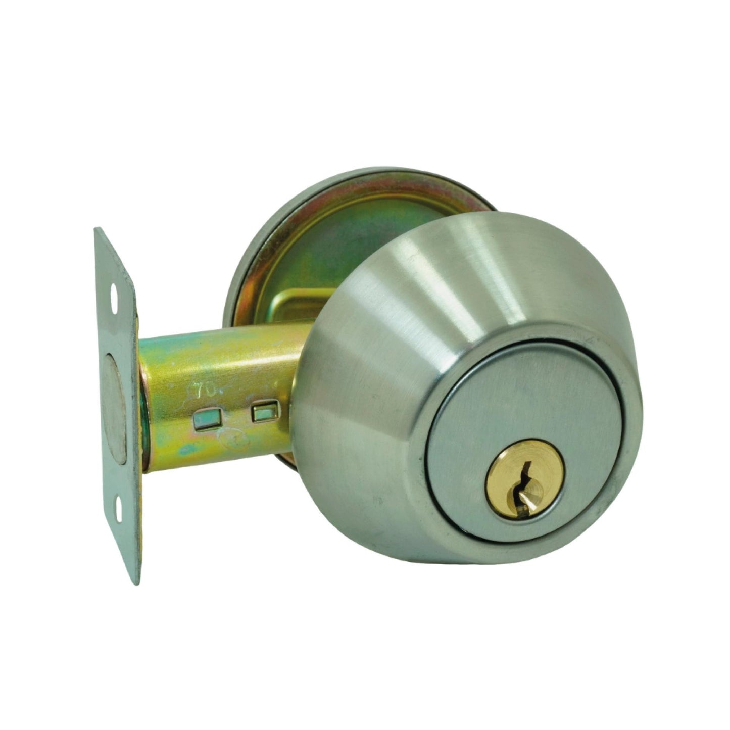 Chapa Cerrojo Seguridad Uduke Doble Cilindro Cromada Ht2274