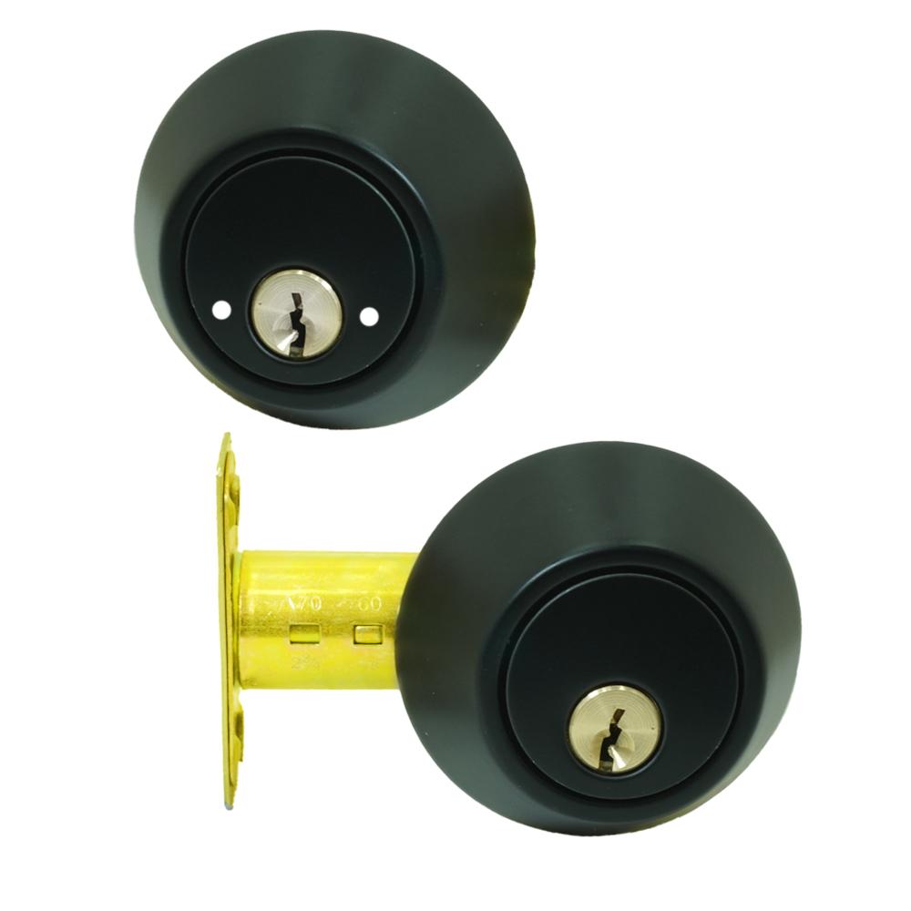 Chapa Cerrojo Seguridad Uduke Doble Cilindro Negra Ht2275