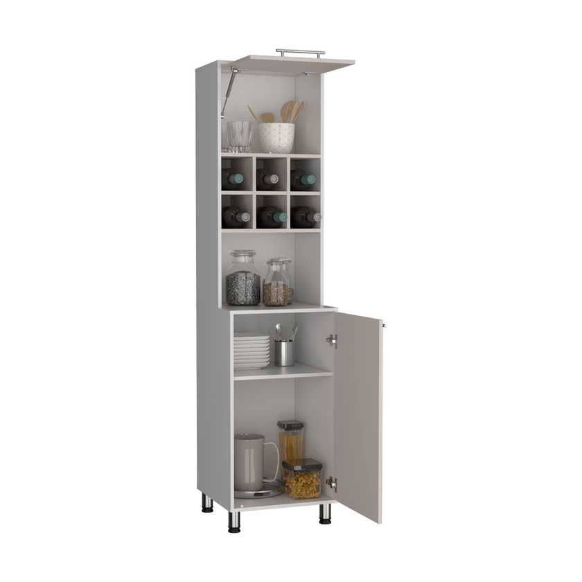 Mueble Alacena Attica 204X50X49 Rta Blanco Mqz + Capri