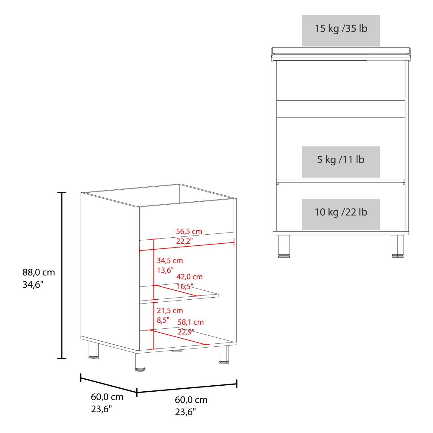 Lavadero Foster 88X60X45 Rta Blanco Zf