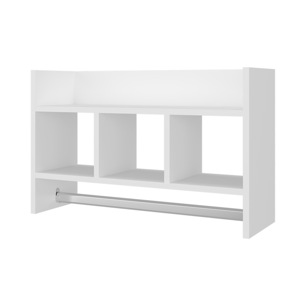 Estante De Pared Con Toallero 40X63X20 Rta Blanco Zf