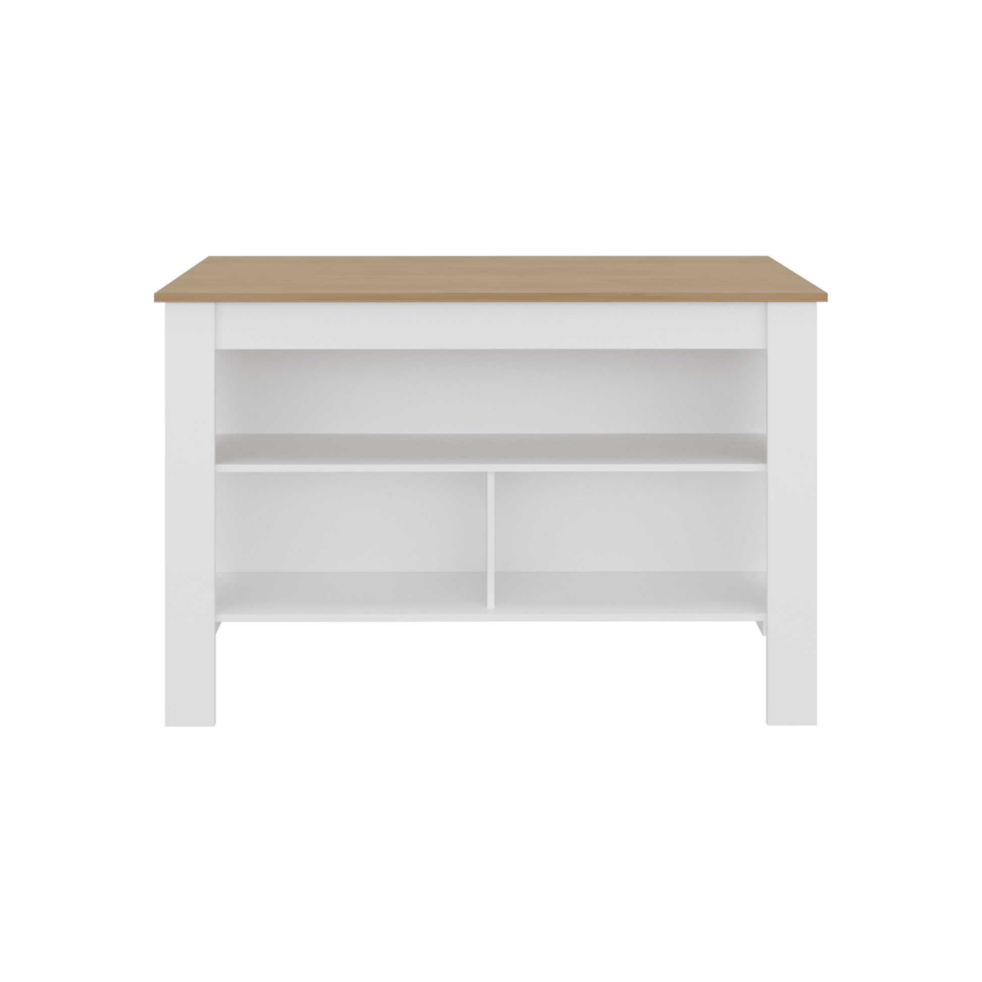 Isla De Cocina Cala 90X138X64 Rta Kronos Blanco Fresno Zf