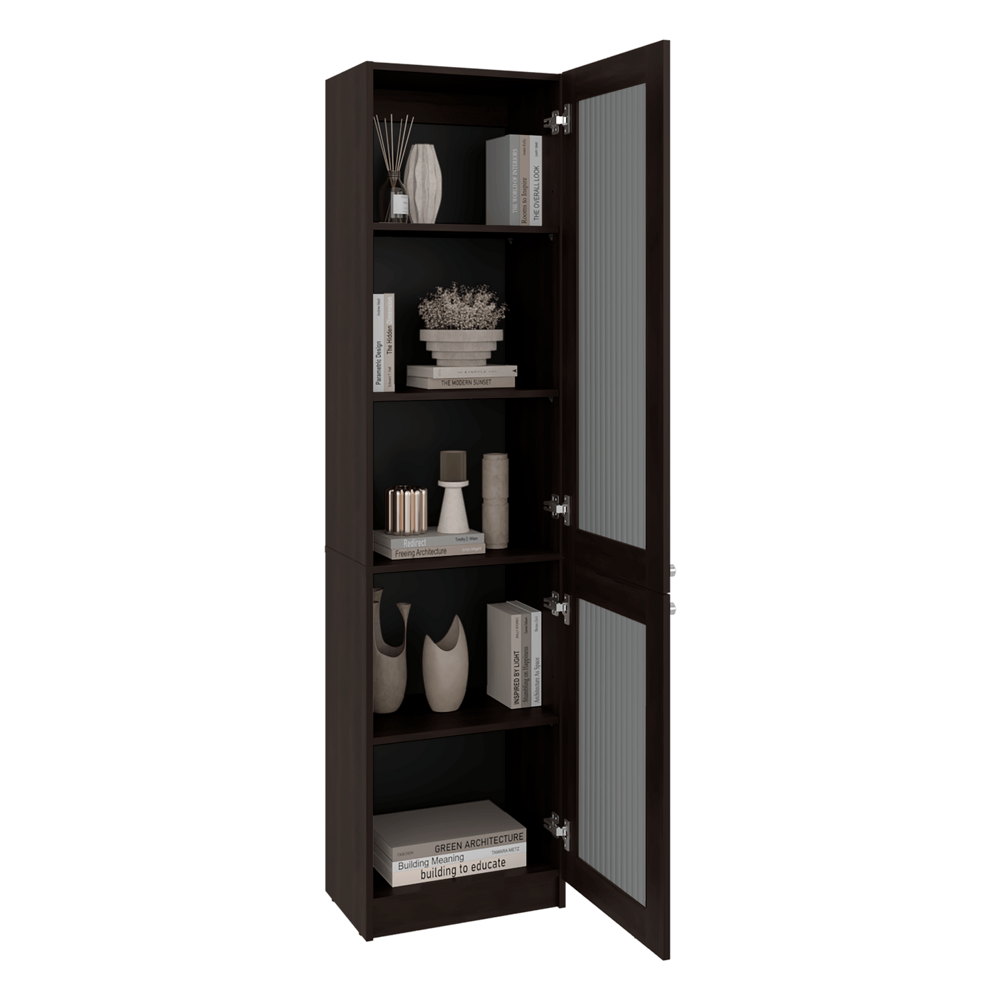 Estante Home E-M6 180X45X31 Rta Kronos Nogal Negro Zf