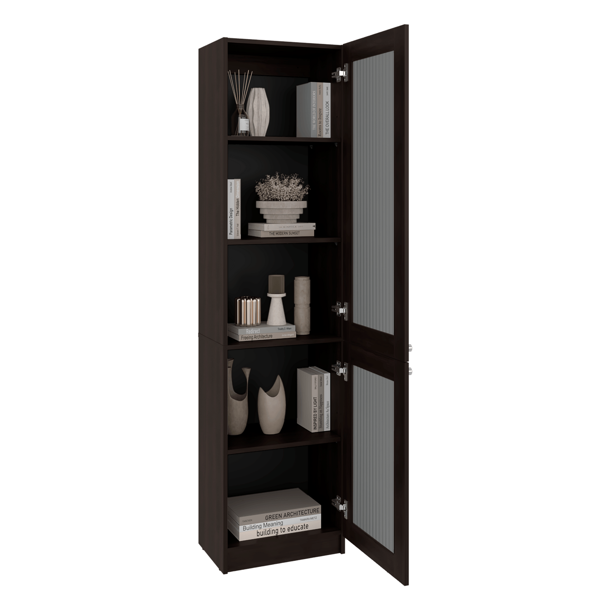 Estante Home E-M6 180X45X31 Rta Kronos Nogal Negro Zf