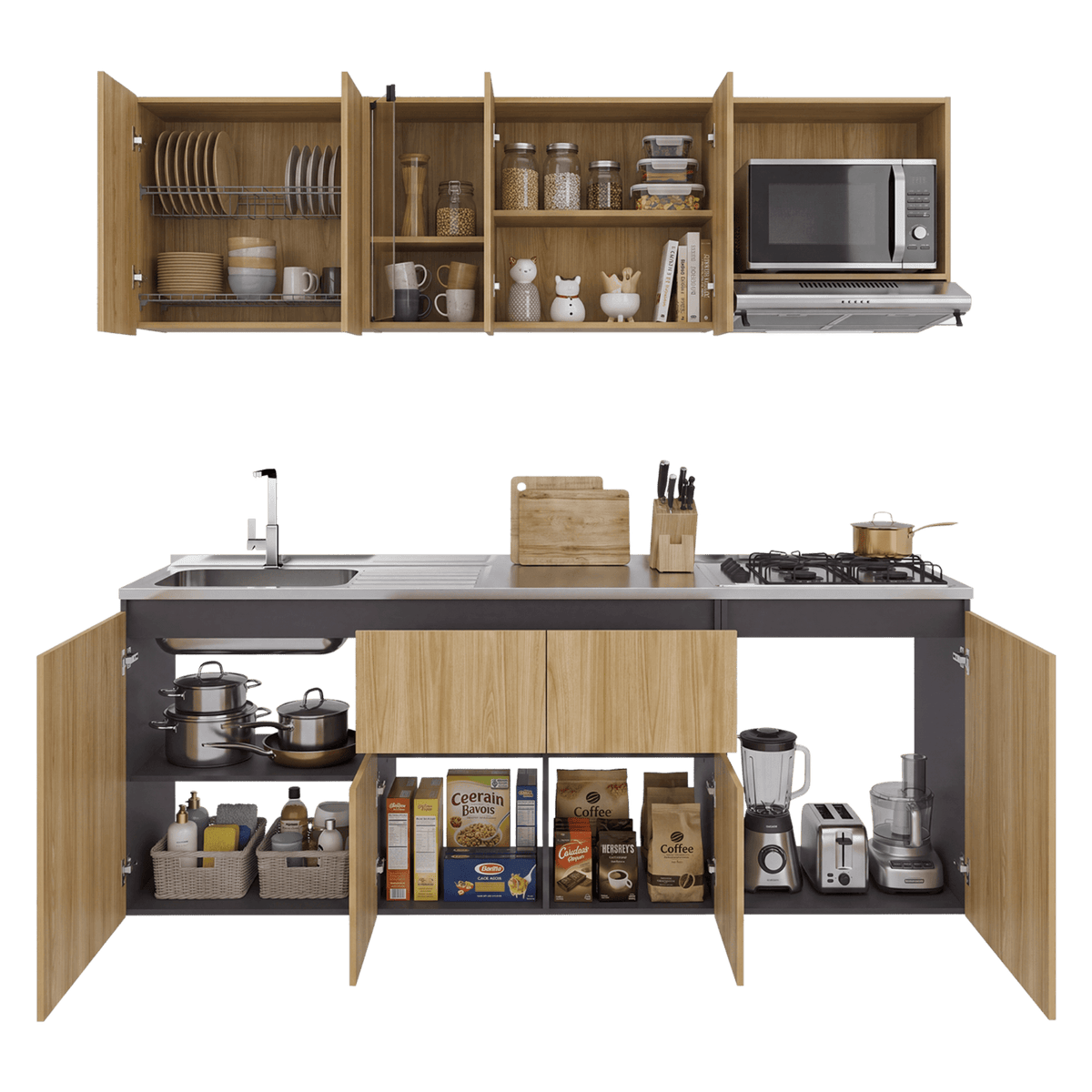 Cocina Amantia Izquierda 208X212X52 Rta Fresno Eu