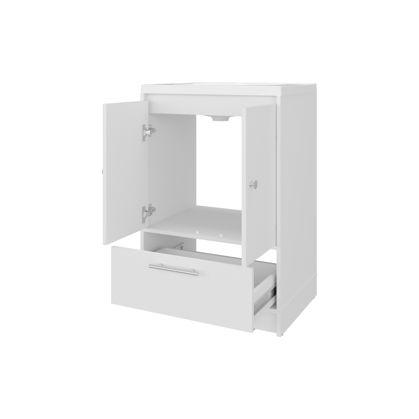 Mueble Para Lavamanos Madison 60 A Piso 89X60X45 Rta Blanco Mqz Zf