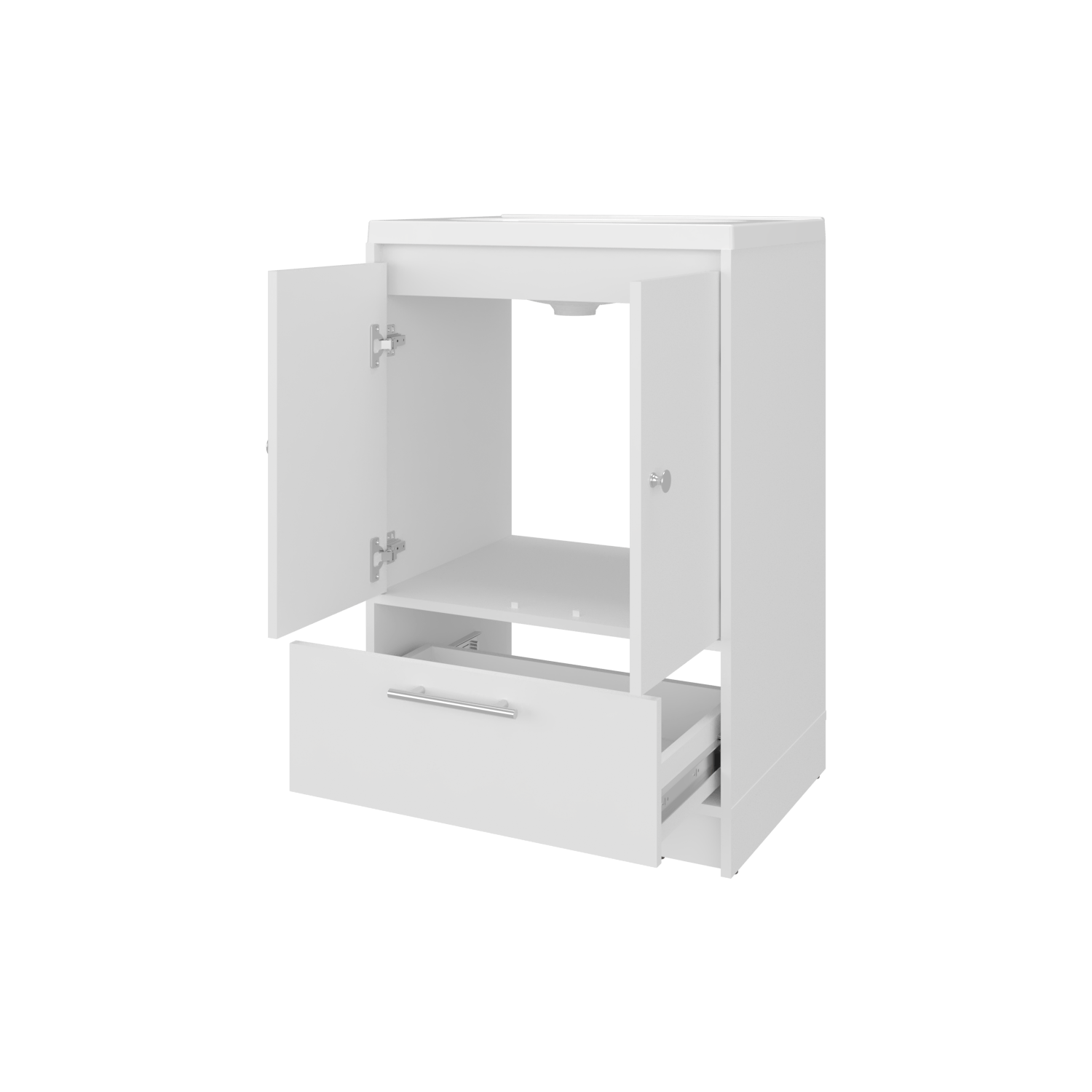 Mueble Para Lavamanos Madison 60 A Piso 89X60X45 Rta Blanco Mqz Zf