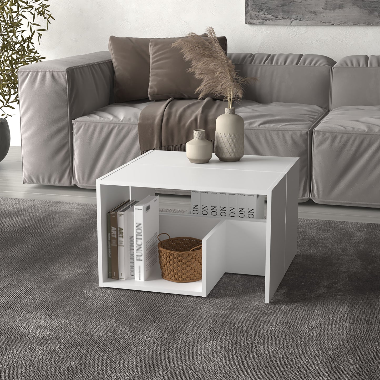Mesa Auxiliar Everett 63X39X30 Rta Blanco