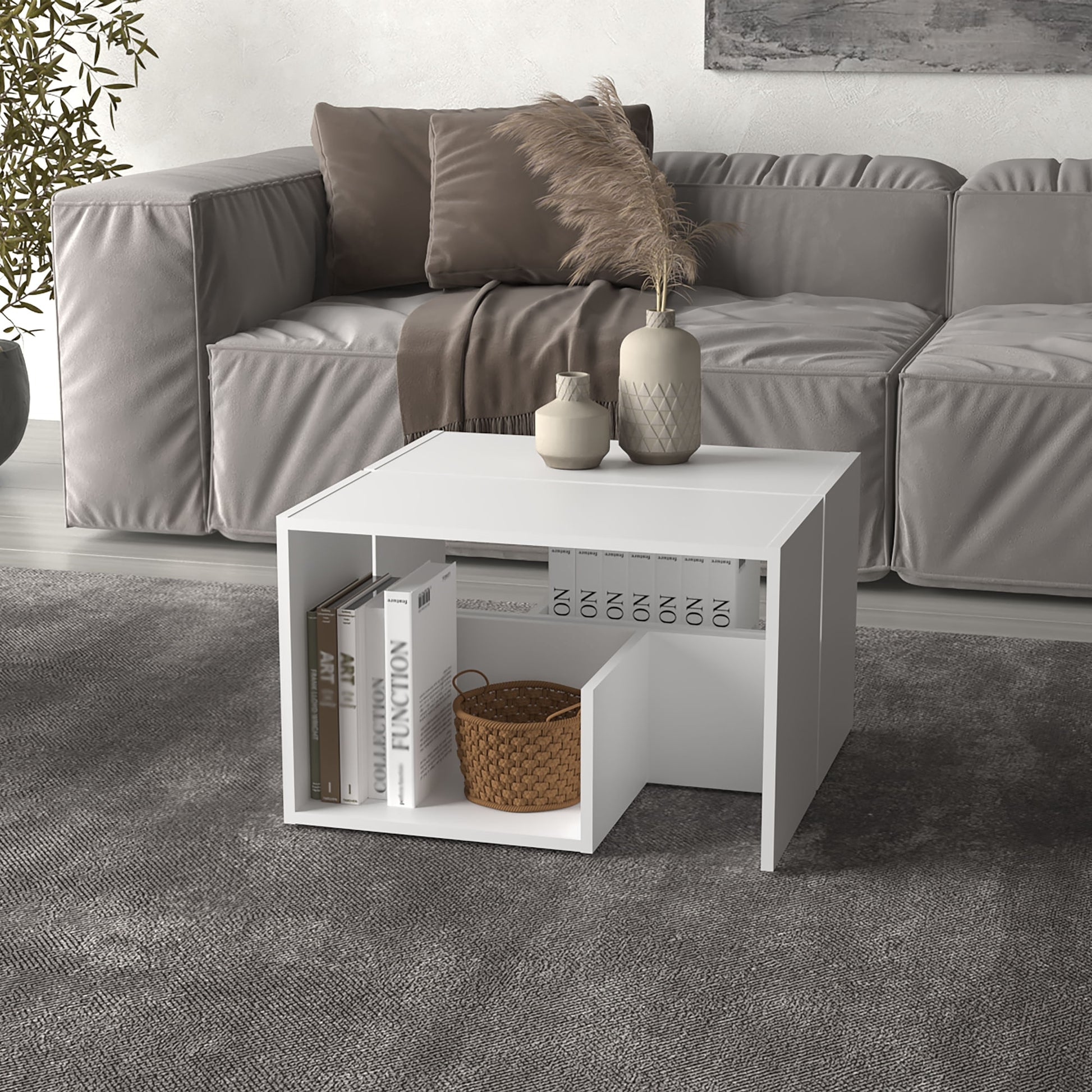 Mesa Auxiliar Everett 63X39X30 Rta Blanco