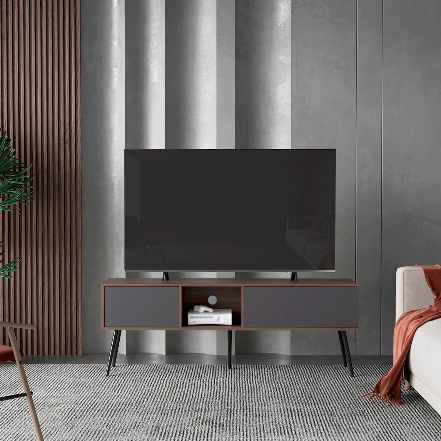 Mesa De Tv 70" Zurich 58X158X35 Rta Milan Plomo
