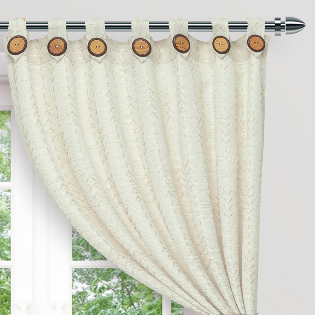 Cortina Mimbre Boton Beige Acogedoras