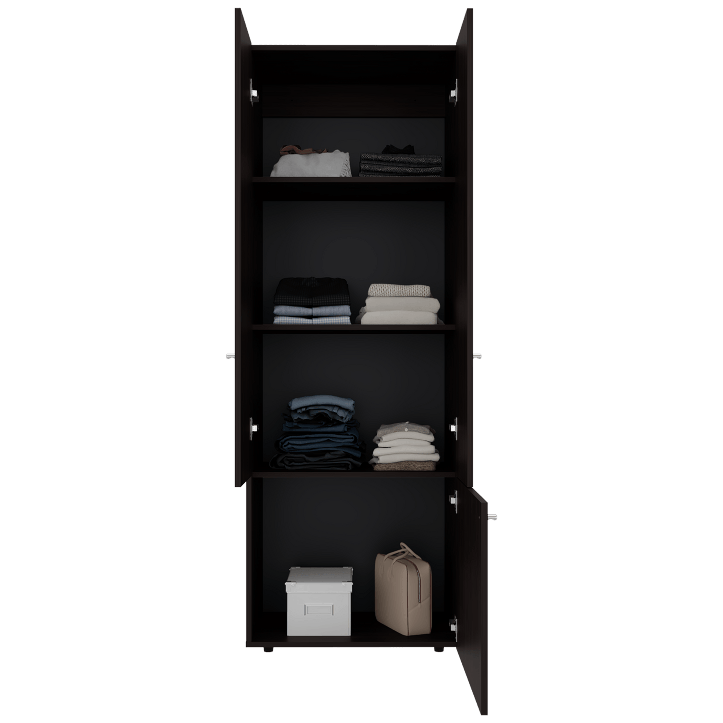 Closet 3 Puertas Tuhogar 170X60X40 Rta Nogal Negro Zf