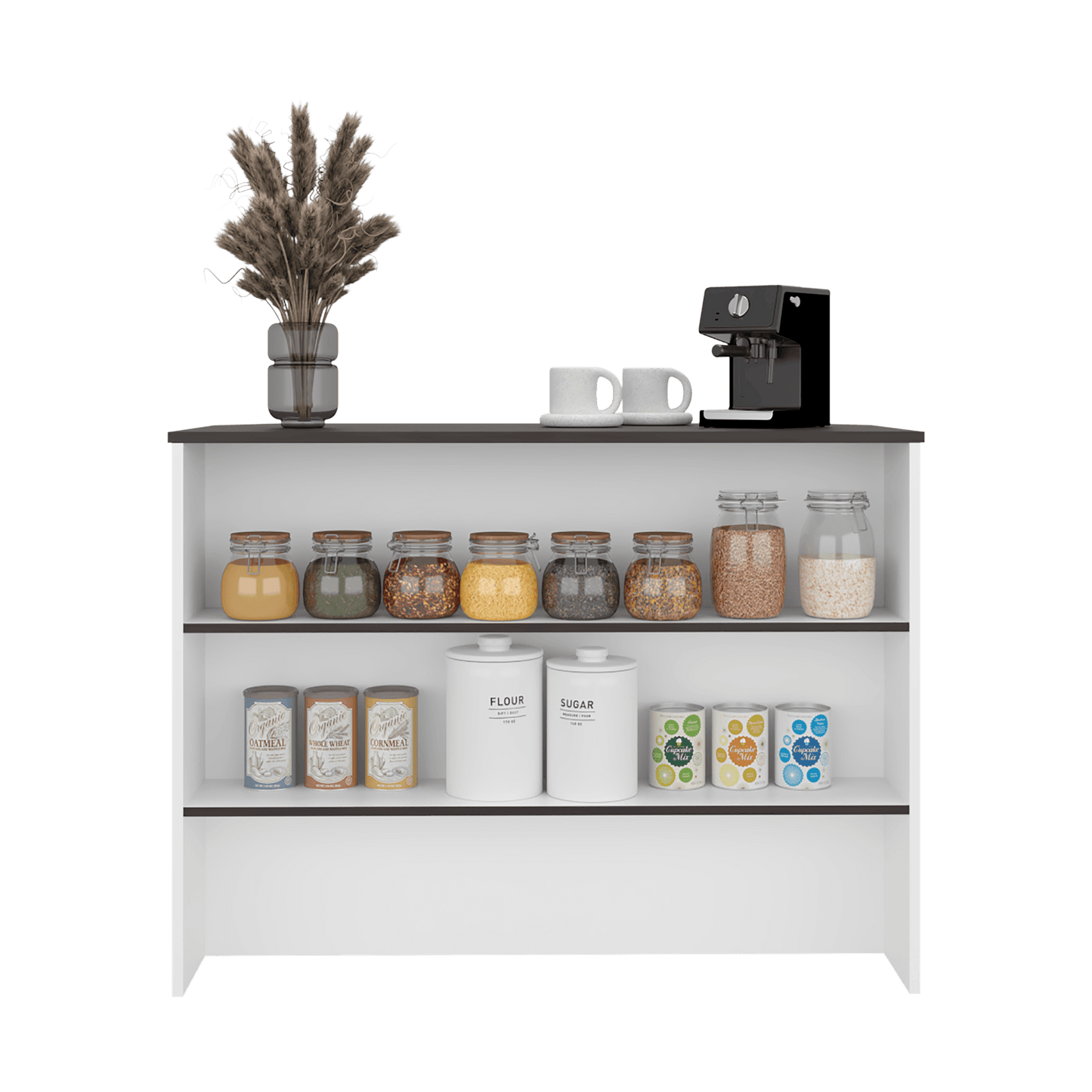 Isla De Cocina Fendi 90X120X60 Rta Blanco Wengue Zf
