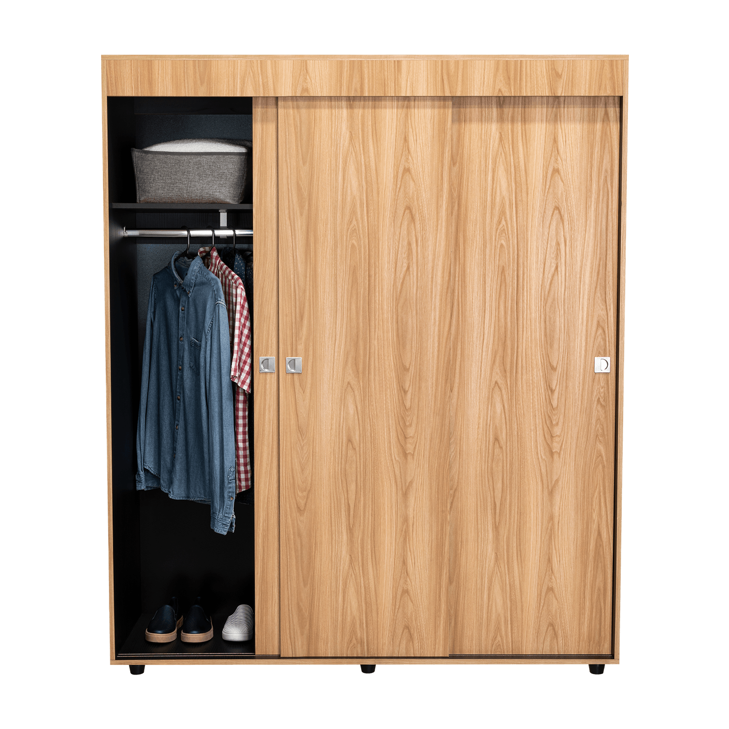 Armario Angelo 3 Puertas 180X150X51 Rta Fresno Wengue