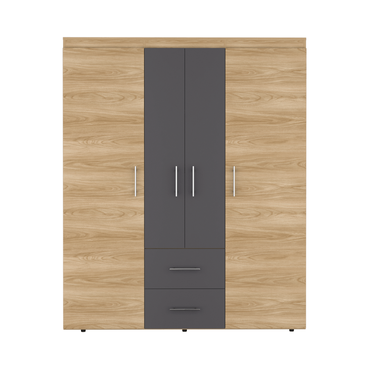 Closet Bariloche Eco 150 177X150X50 Rta Fresno/Blanco Plomo