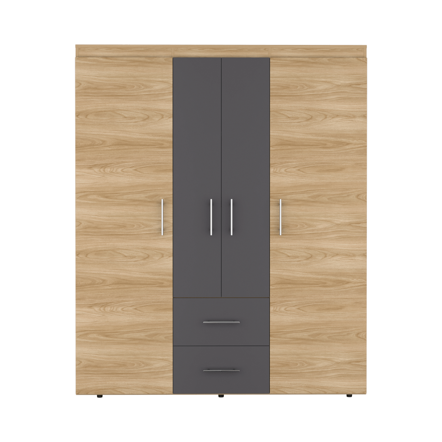 Closet Bariloche Eco 150 177X150X50 Rta Fresno/Blanco Plomo