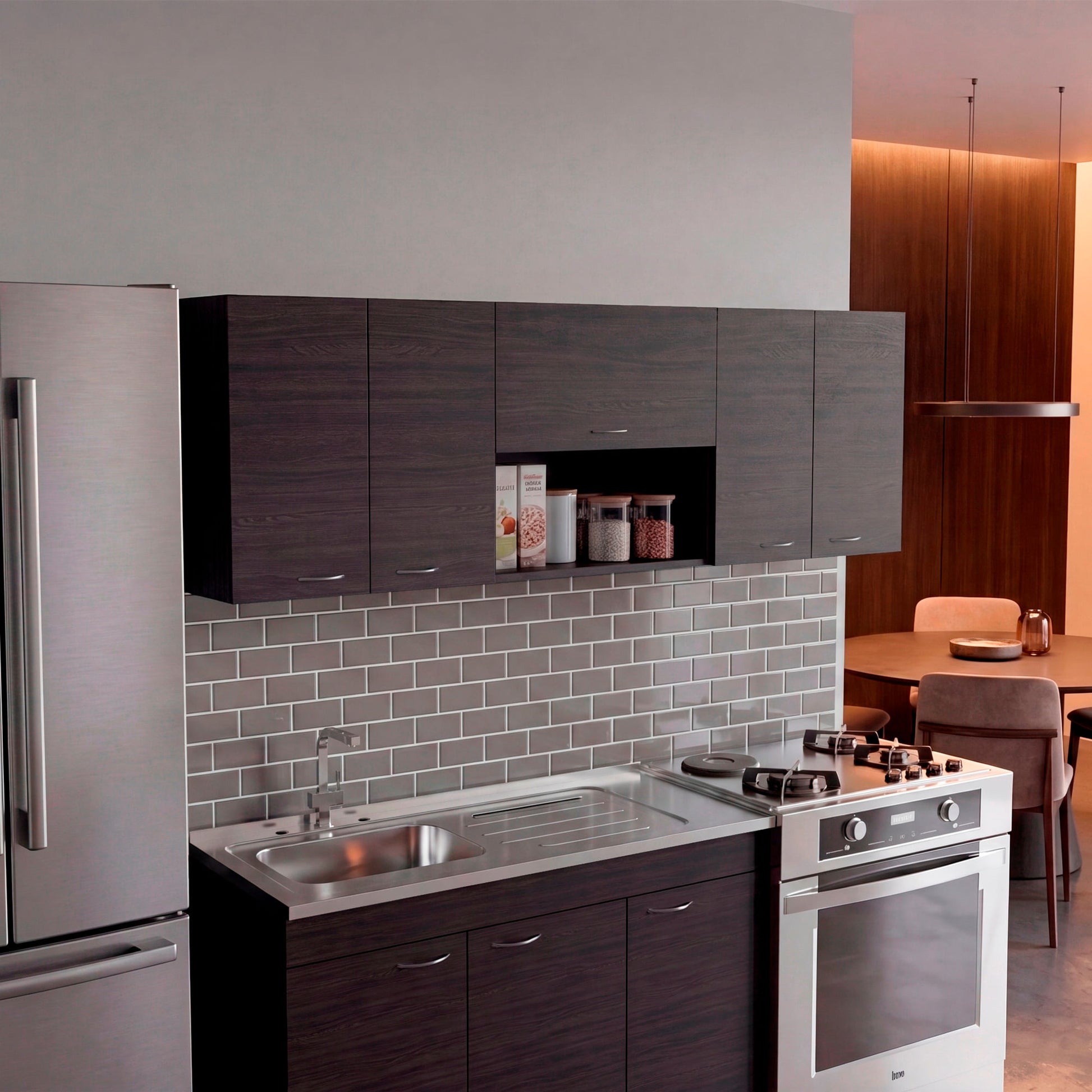 Mueble Superior De Cocina Ocena 60X180X31 Rta Wengue Zf