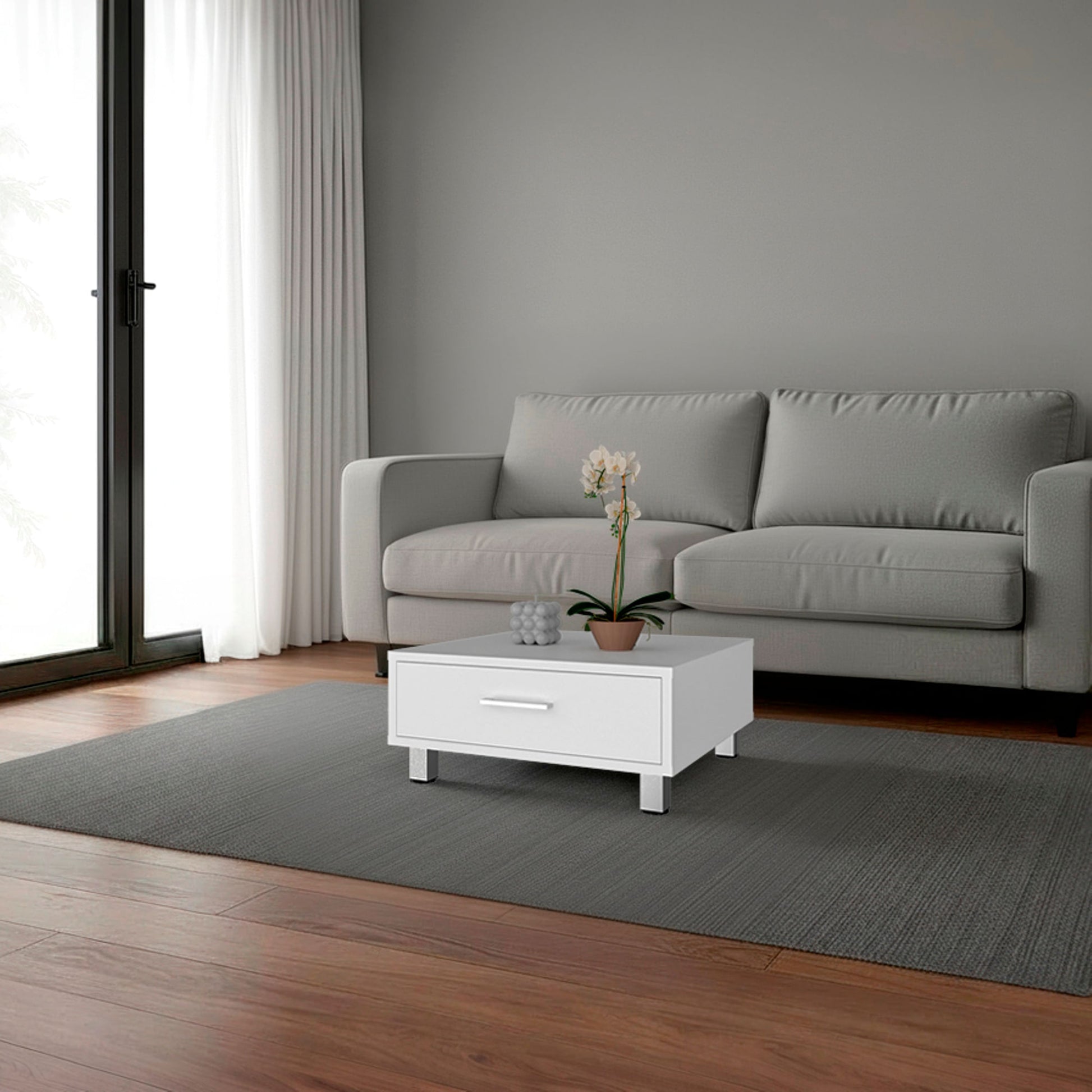 Mesa De Centro Beijing 26X60X60 Rta Blanco Zf