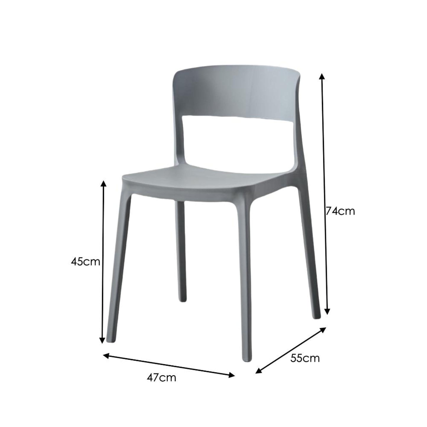 Silla Monaco 74X47X55 Rta Gris Oscuro
