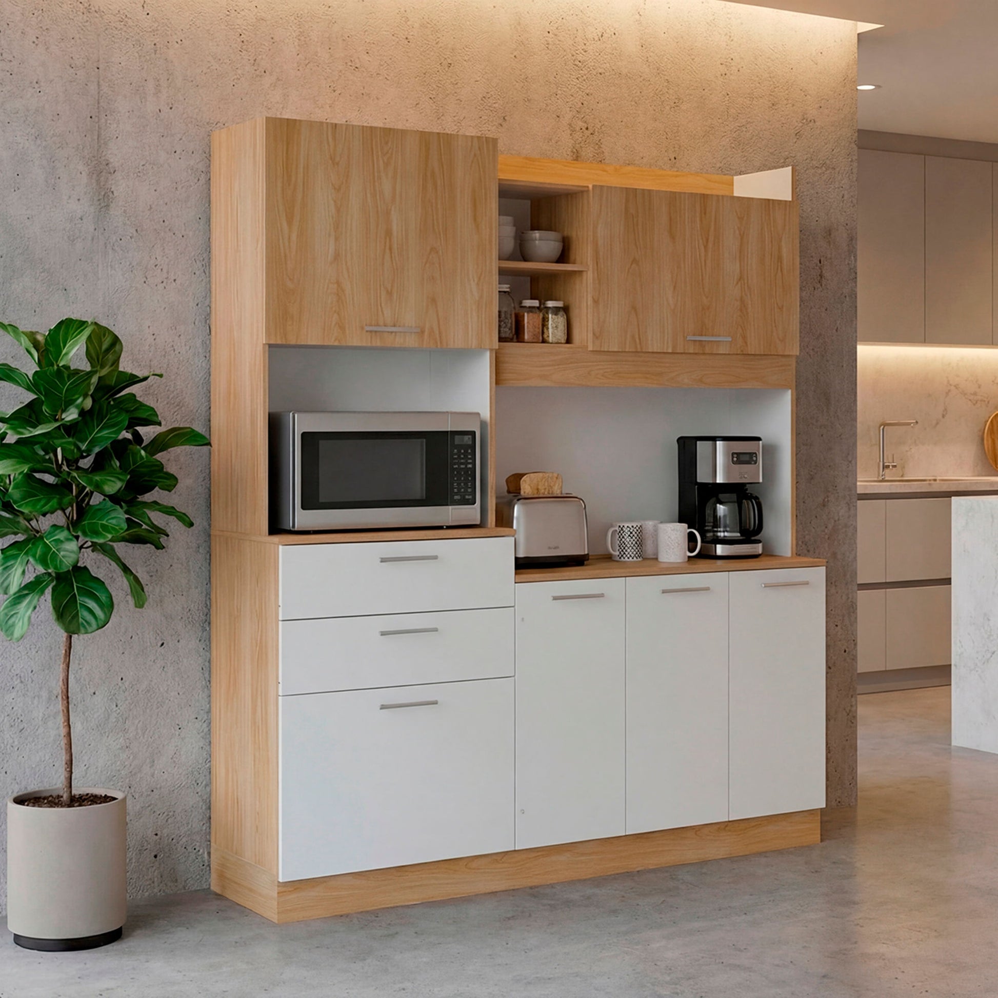 Alacena Cinnamon 190X160X40 Rta Fresno Eu Blanco