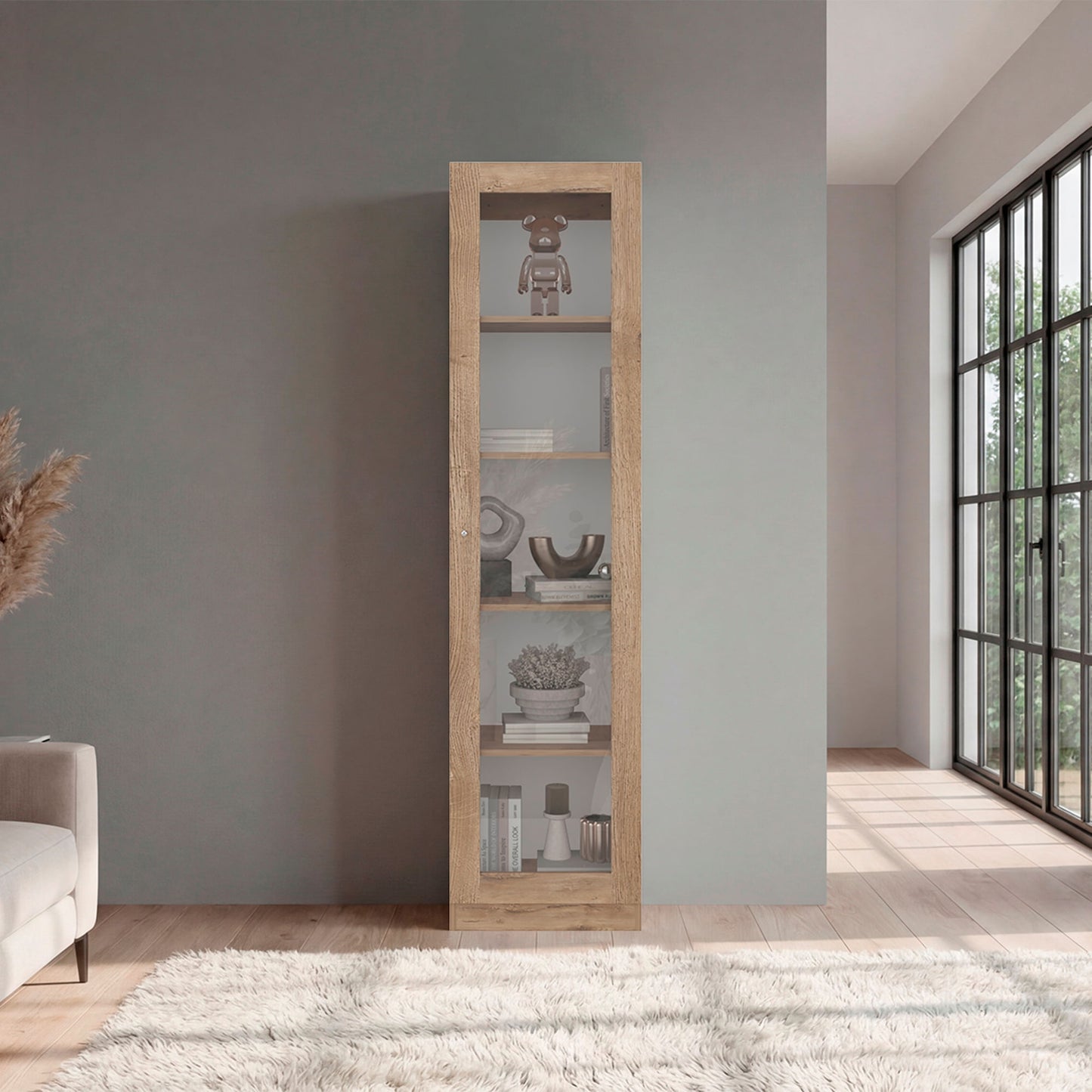 Vitrina Home E6 180X45X31 Rta Macadamia Zf