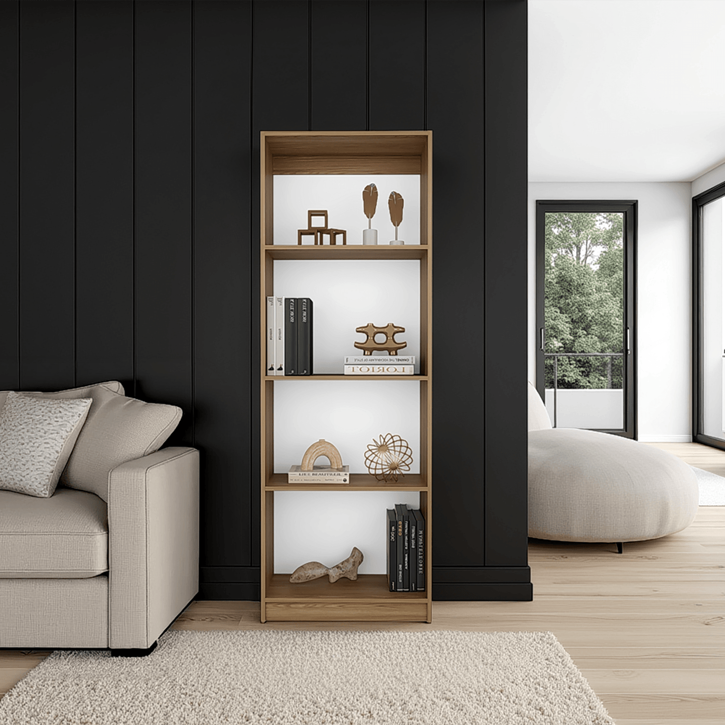 Estante Home E1 4 Espacios 180X62X29 Rta Fresno Blanco Zf