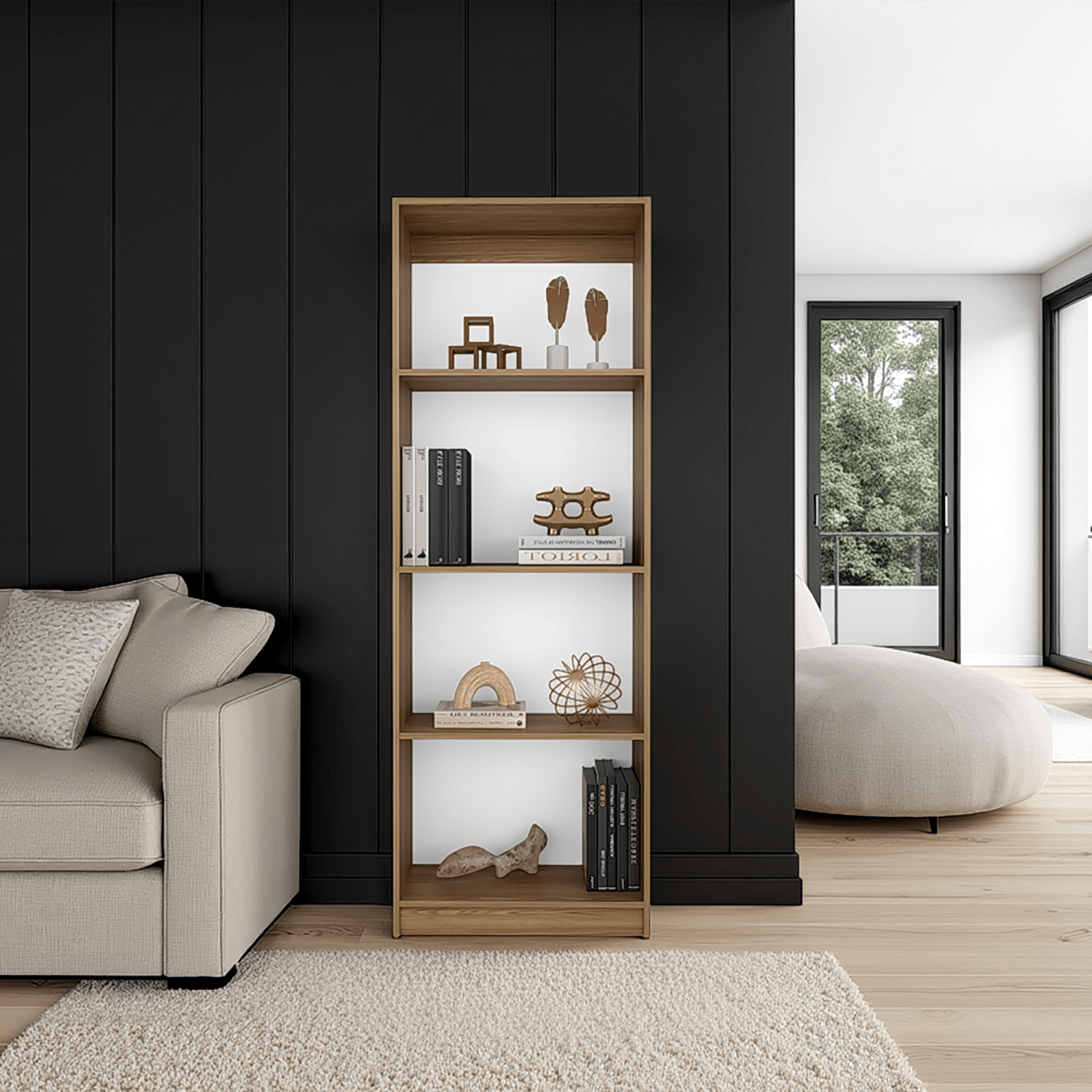 Estante Home E1 4 Espacios 180X62X29 Rta Fresno Blanco Zf