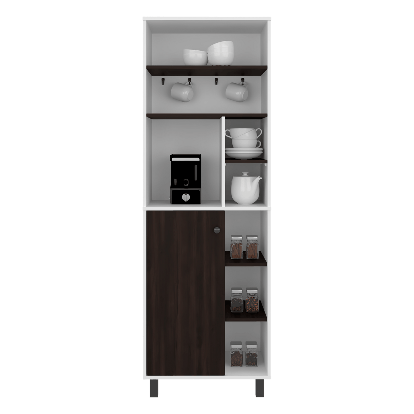 Estación De Café Carajillo 180X60X39 Rta Blanco Nogal Zf