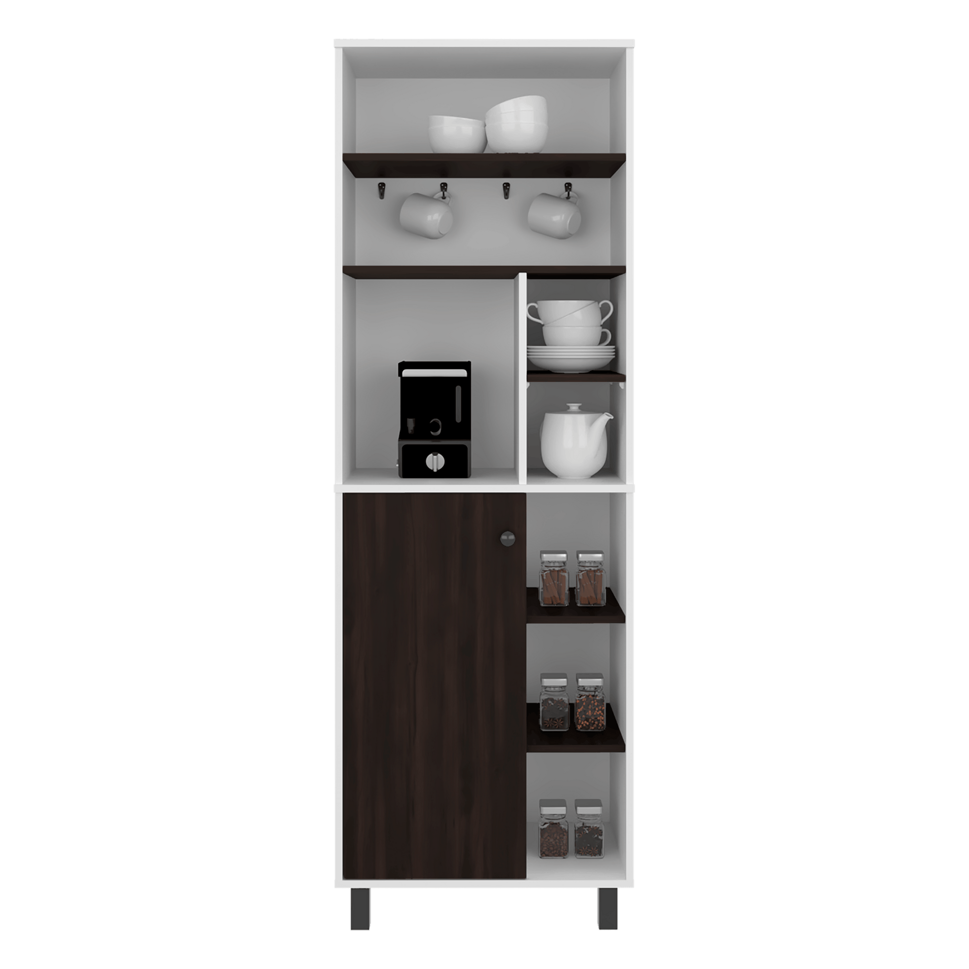 Estación De Café Carajillo 180X60X39 Rta Blanco Nogal Zf