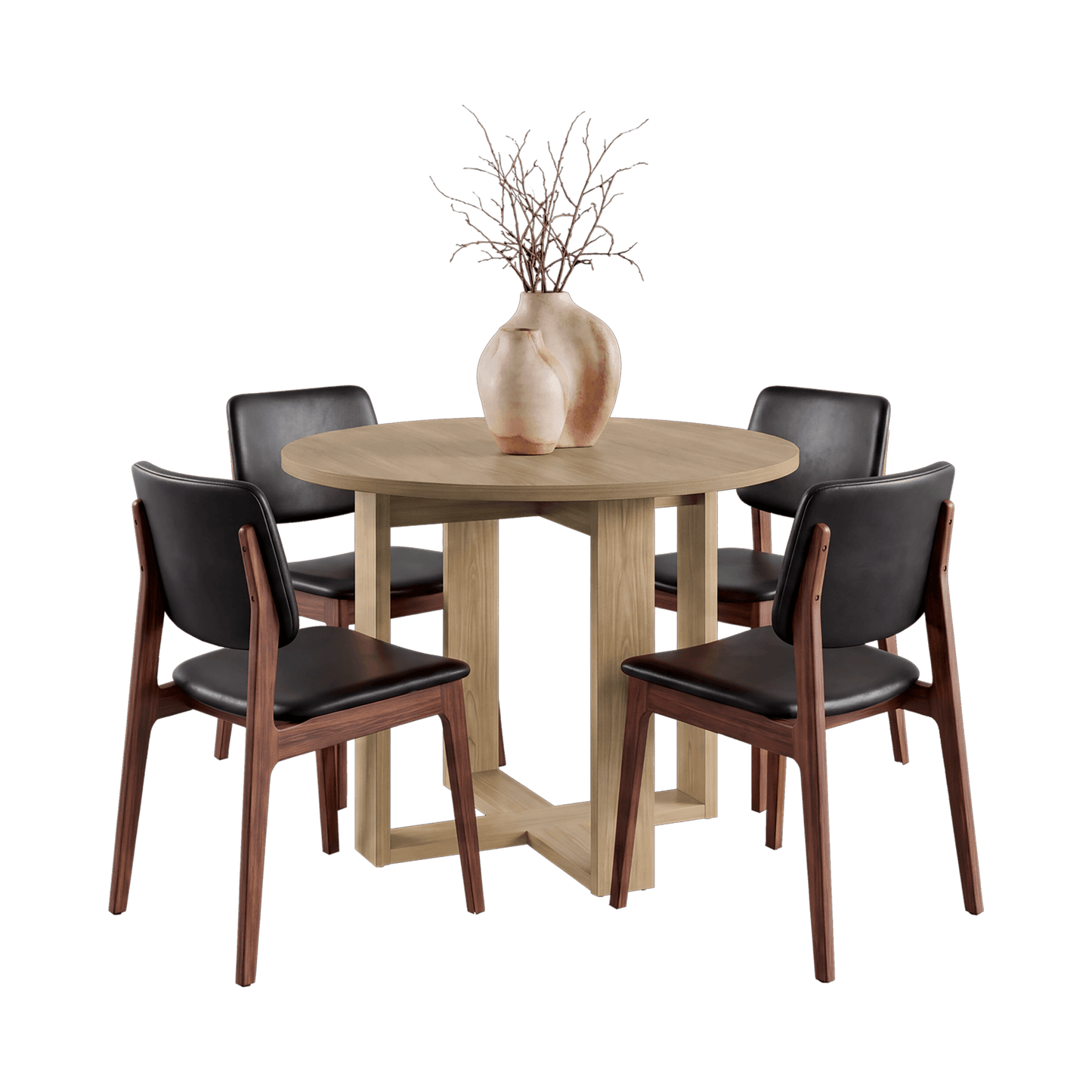 Mesa Comedor Lily 75X105X105 Rta Fresno Zf
