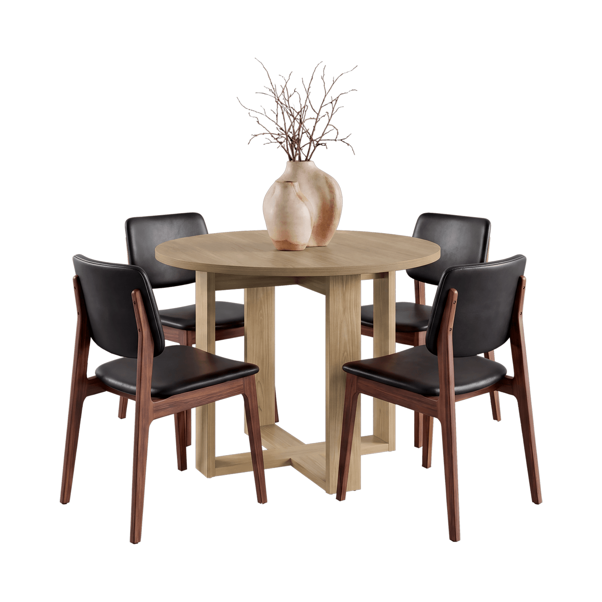 Mesa Comedor Lily 75X105X105 Rta Fresno Zf