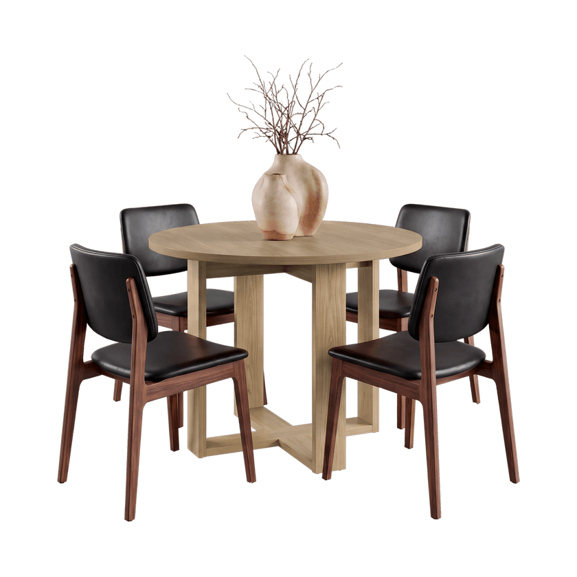 Mesa Comedor Lily 75X105X105 Rta Fresno Zf