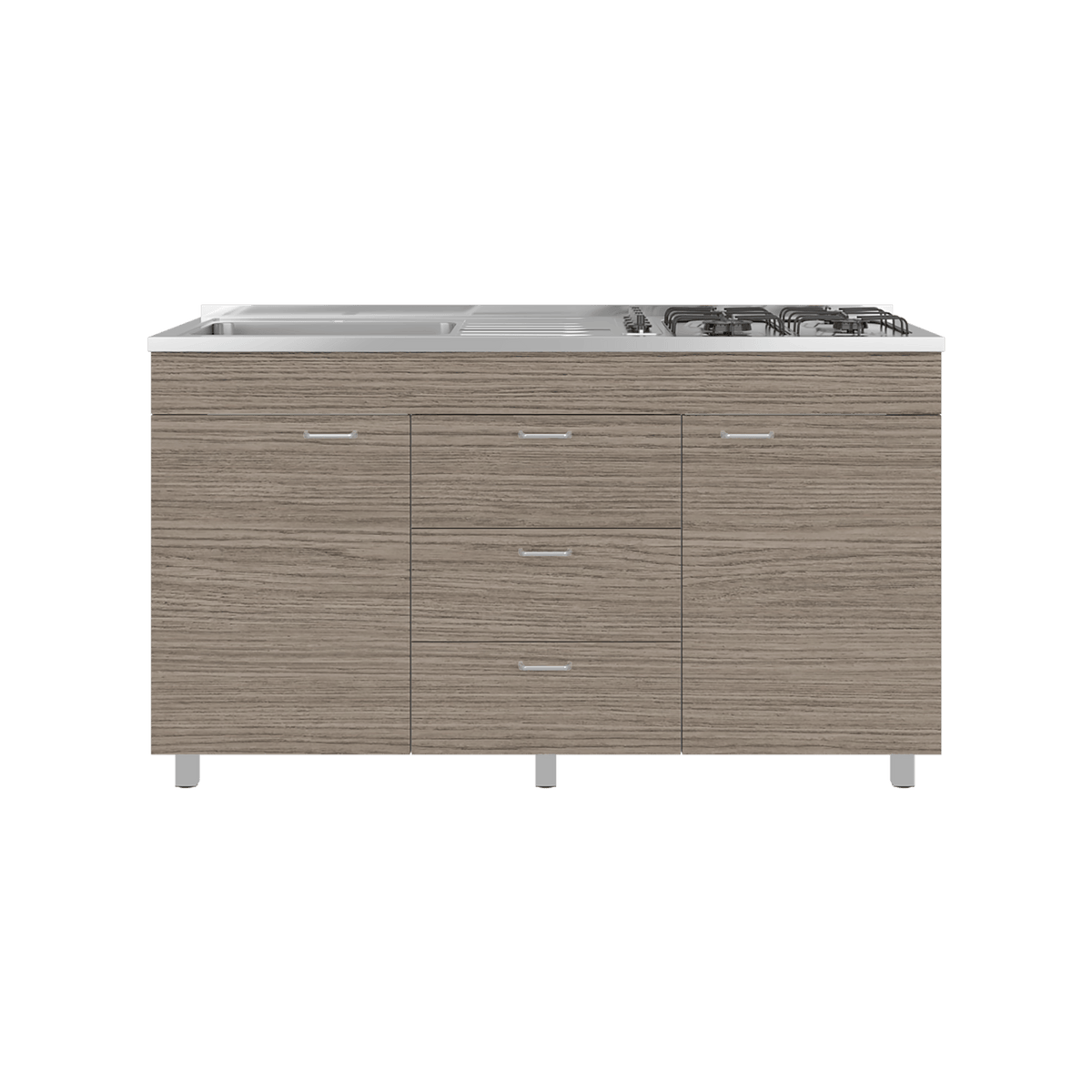 Mueble Inferior De Cocina Izq Lumina 84X150X52 Rta Blanco Positano