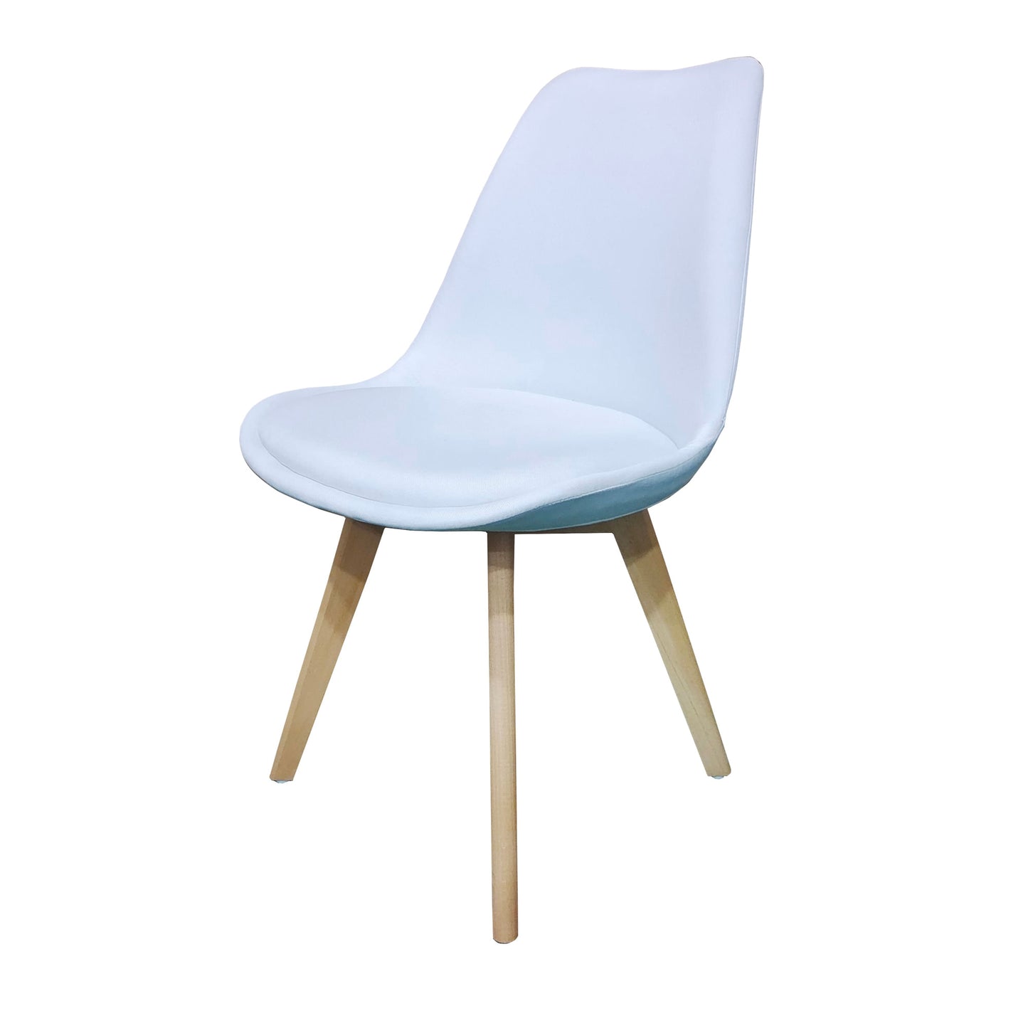 Set Silla Comedor Bm-053-L Blanco Café Claro X4Und