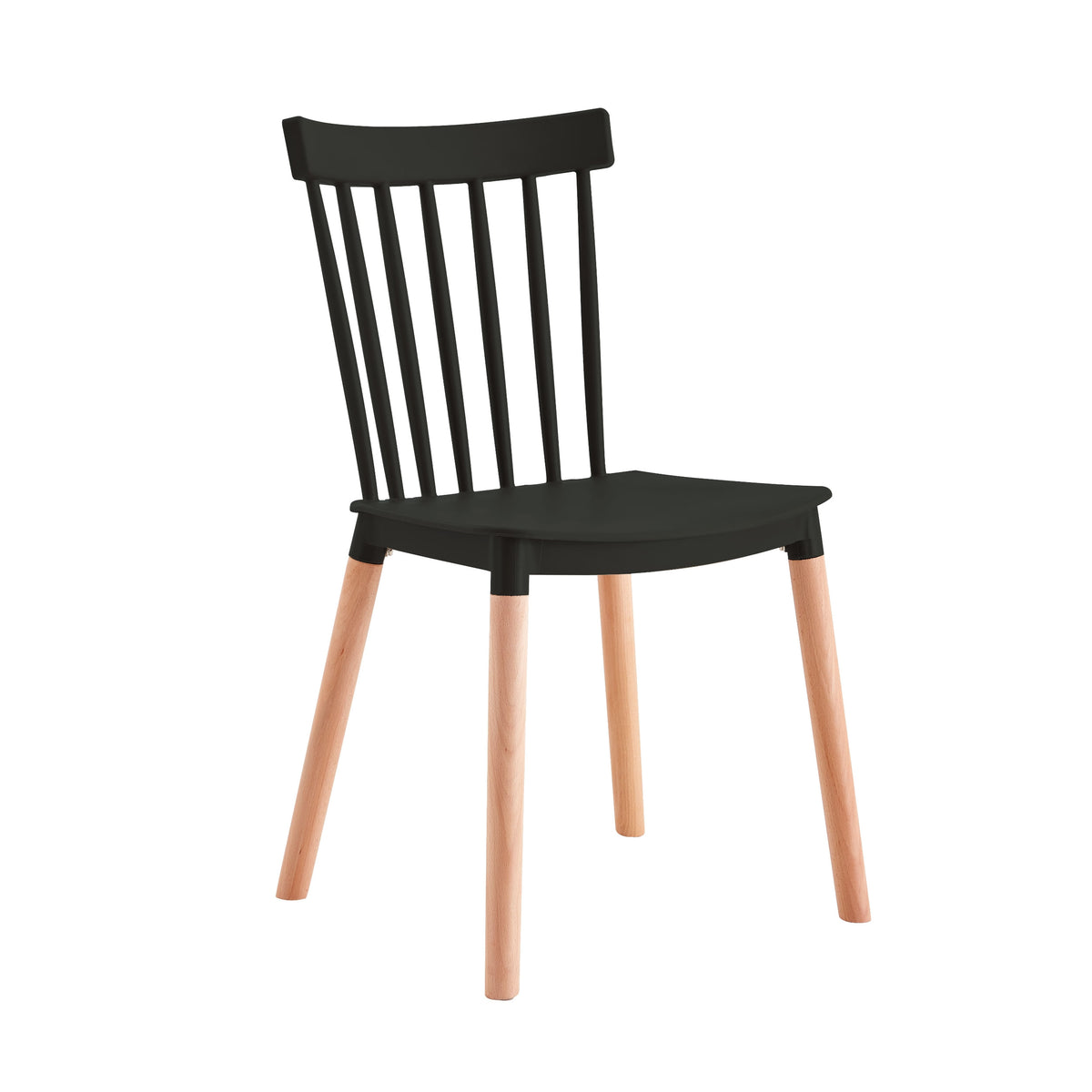 Set X6  Unidades Silla Comedor Negra Patas Largas N/A