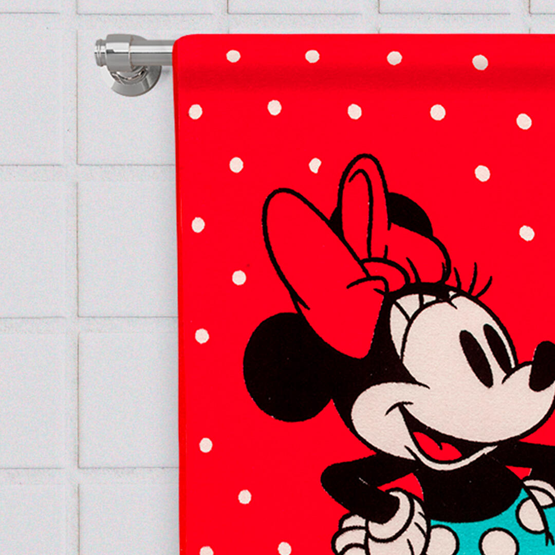 Toalla Infantil 320 Gramos Minnie Mouse Fondo Rojo