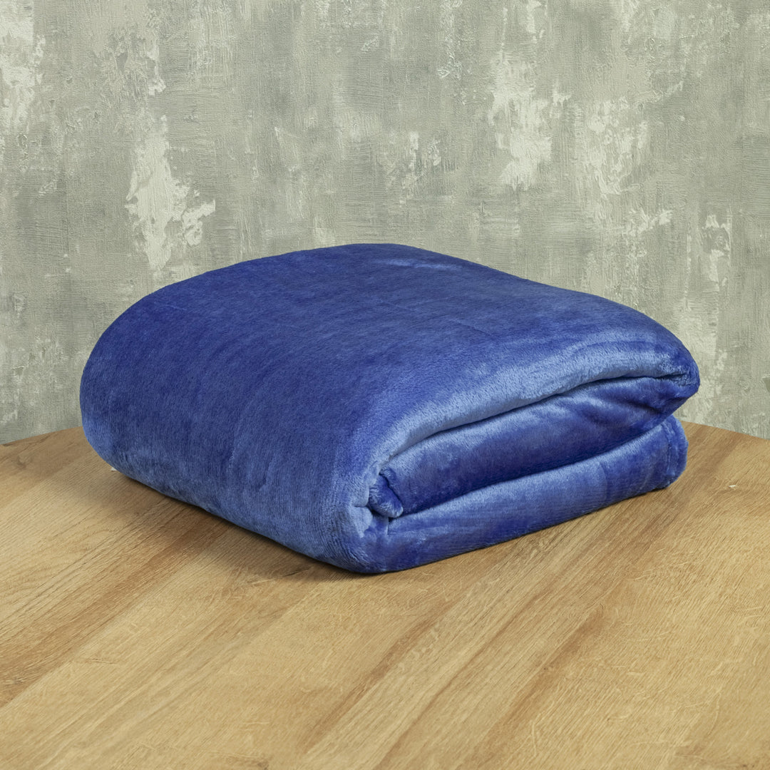 Cobija Piel Durazno Soft Azul Rey