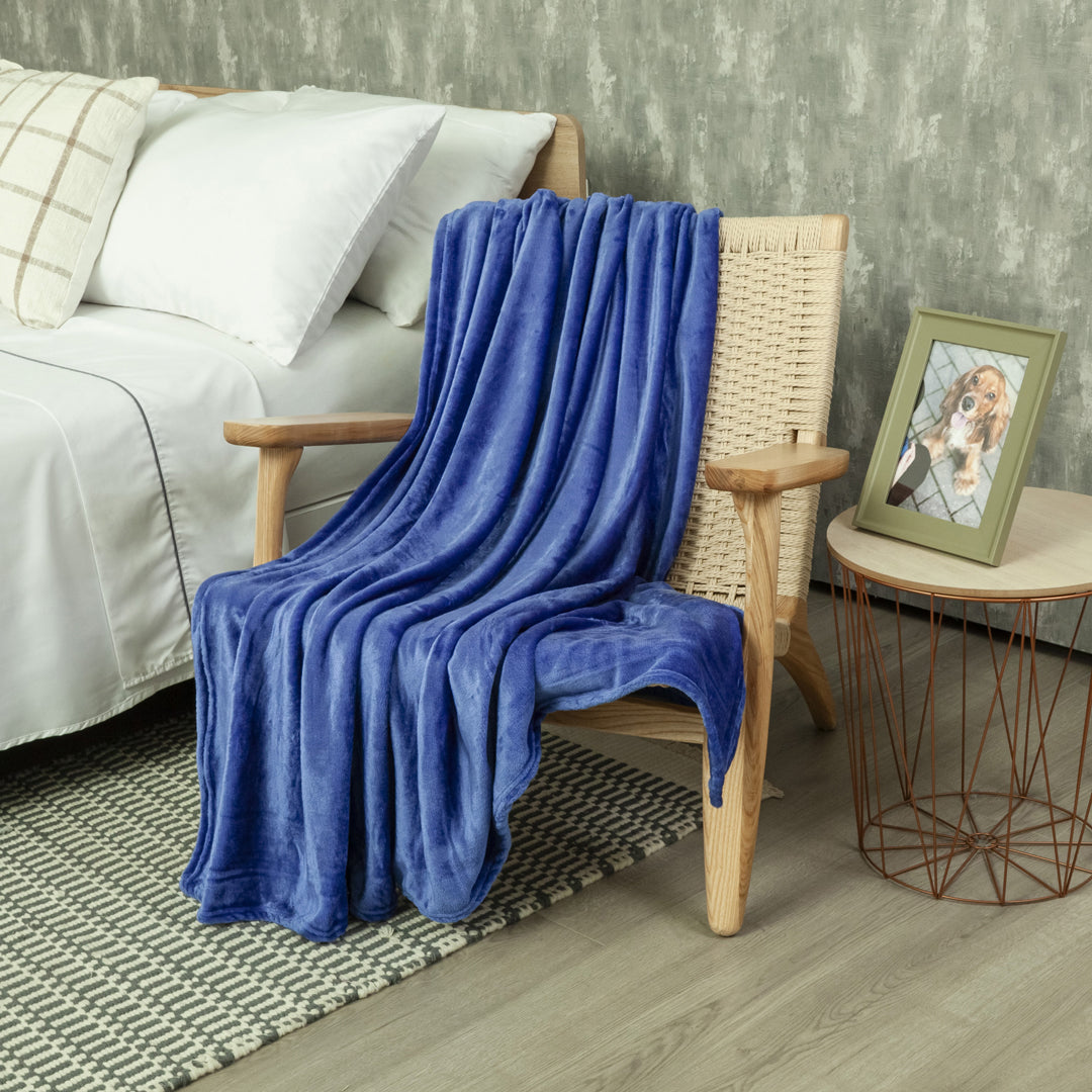 Cobija Piel Durazno Soft Azul Rey