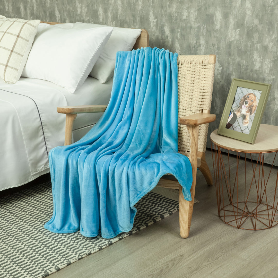 Cobija Piel Durazno Soft Azul Aqua